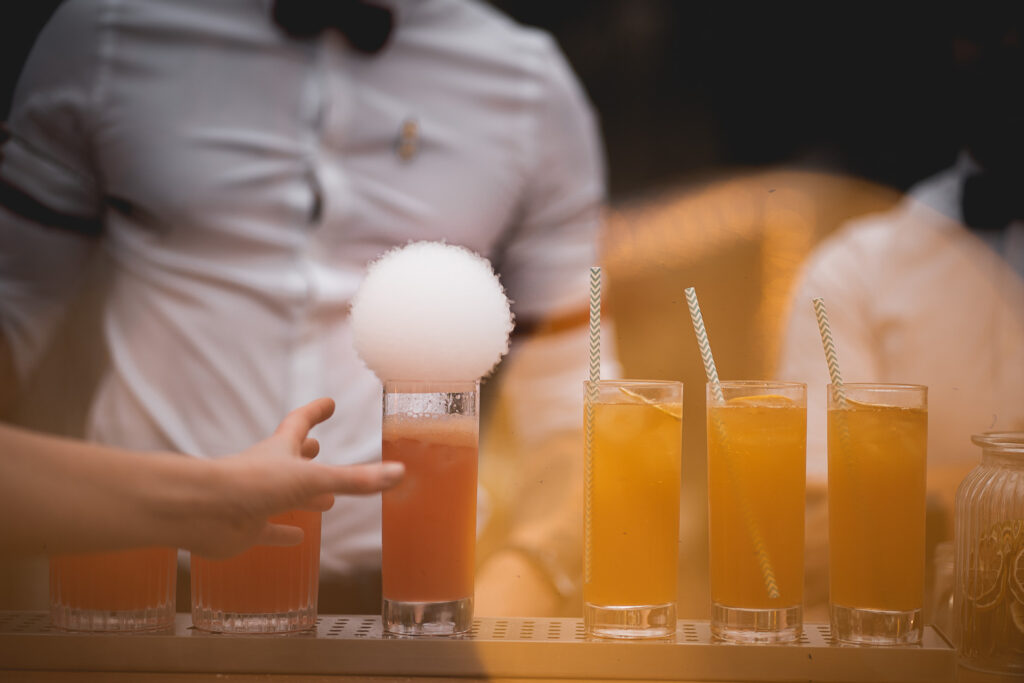 cocktail avec bulle de fumée, mixologie
